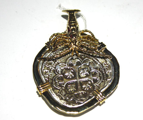 Historical Atocha Shipwreck Coin Necklace With Lobster