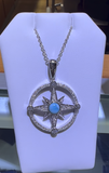 Sparkling Larimar Maritime Compass