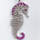 Sterling Silver Seahorse Necklace (4 Colors)