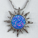 Mesmerizing Blue Opal Sun Pendant
