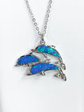 Colorful Dolphin Trio Pendant