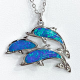 Colorful Dolphin Trio Pendant