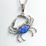 Stylish Blue Opal Crab Pendant