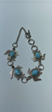 Larimar 925 Sterling Silver Link Sea Turtle Bracelet