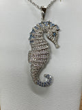 Sterling Silver Seahorse Necklace (4 Colors)