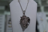 Sterling Silver Conch Shell With White Topaz
