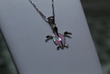 Small Turtle With Pinkish White Opal Stone