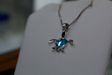 Small Turtle Pendant with Blue & Green Opal