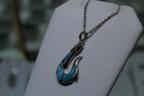 Sterling Silver Hook with Blue Larimar Stones
