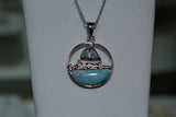Larimar Silver Sailboat Pendant