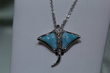 Stingray Sterling Silver with Larimar and White Topaz