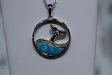 Whale Tail with Larimar & White Topaz