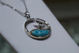 Whale Tail with Larimar & White Topaz