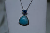 Triangluar Larimar with Blue Topaz