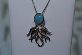Blue Larimar Octopus With White Zircon