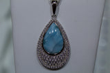 Teardrop Blue Larimar With White Topaz