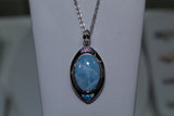 Timeless Tear Drop Pendant with Blue Larimar & Opal Inlay