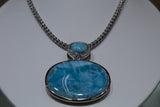 Grand Oval Blue Larimar Stone Necklace