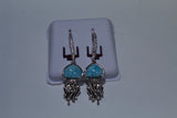 Lovely Blue Larimar With White Topaz Jellyfish Earrings