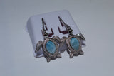 Radiant Blue Larimar Turtles with White Zircon