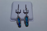 Chic Opal With White Zircon Sterling Silver Sandal Earrings