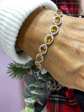 Elegant Blue Topaz, Citrine & Purple Amethyst Tennis Bracelets