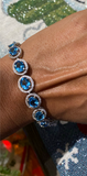 Elegant Blue Topaz, Citrine & Purple Amethyst Tennis Bracelets