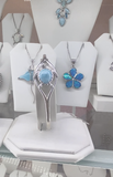 Polished Blue Larimar Sea Turtle Bangle Bracelet