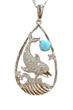 Designer Quality Sterling Silver Swimming Dolphin Necklace