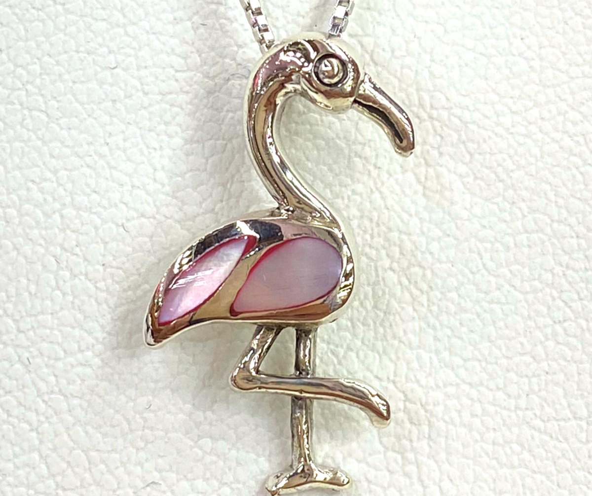 Rose gold 2025 flamingo necklace