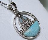 Larimar Silver Sailboat Pendant