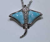 Stingray Sterling Silver with Larimar and White Topaz