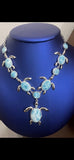 Sterling Silver Larimar Turtle Necklace | Unique Ocean Jewelry