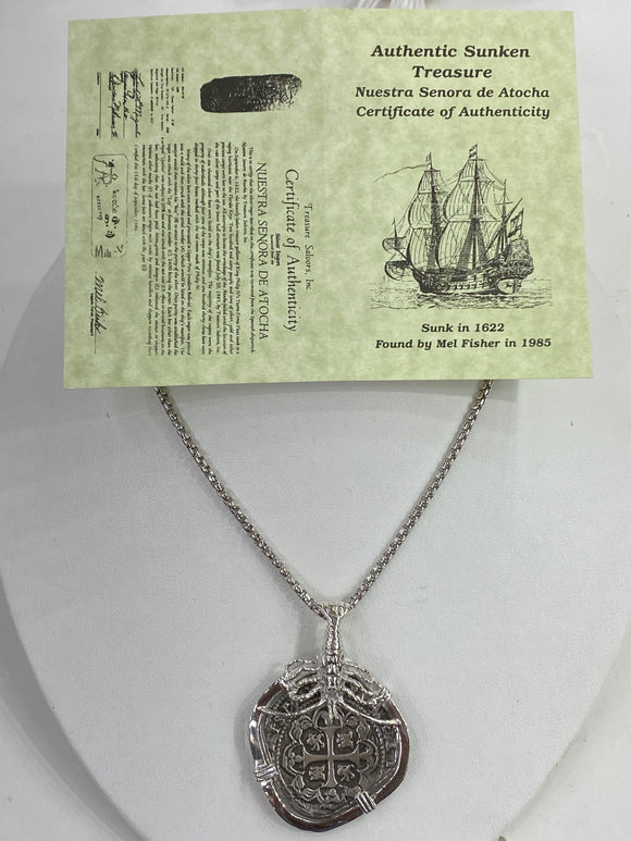 Own a Piece of History: Atocha Shipwreck & Lobster Pendant Wrapped in Sterling Silver