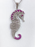Shimmering Seahorse Pendant in Sterling Silver