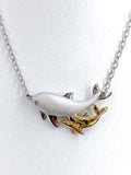 Playful Mother and Baby Dolphin Pendant