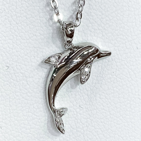 Fun Sterling Silver Dolphin Pendant