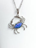 Stylish Blue Opal Crab Pendant