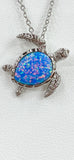 Vibrant Opal Sea Turtle Pendant