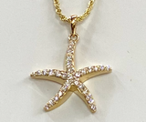 Chic Key West Diamond Starfish Charm in 14K Yellow Gold, 1Ct