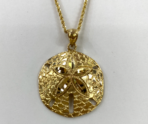 Glitzy Gold Sand Dollar Necklace