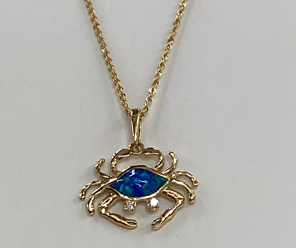 Amazon.com: 14k Yellow Gold Blue Crab Slide Necklace Charm Pendant Omega  Fish Sea Life Fine Jewelry For Women Gifts For Her : ICE CARATS: Clothing,  Shoes & Jewelry