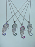 Sterling Silver Seahorse Necklace (4 Colors)