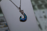 Beautiful Silver Hook WIth Blue/Green Opal Stone