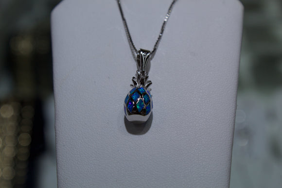 Pinapple Pendant With Blue Opal