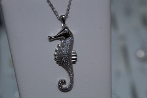 Sterling Silver Seahorse, Glossy