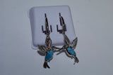 Stylish Flying Hummingbirds with Subtle Blue Larimar Stones