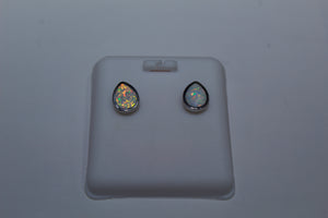Studded Small Teardrop Opal Earrings