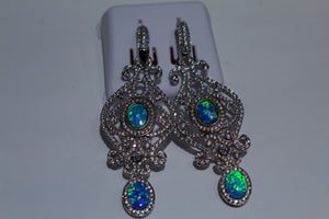 Brilliant Vintage Opal Dangling Earrings