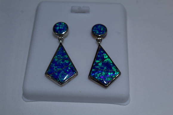 Flattering Blue & Green Opal Earrings